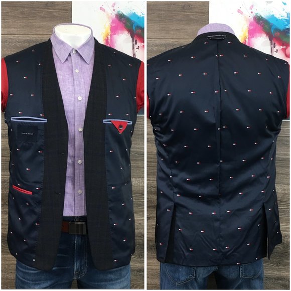 Tommy Hilfiger Mens Blazer Sport Coat Two Button Jacket Wool‎ 40R Casual Suits - Picture 7 of 13